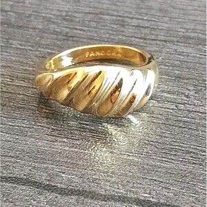 Pandora Rippled 14k Gold Plated ALE MET 54 Ring